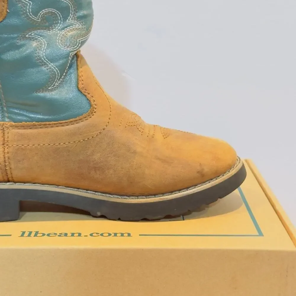 Itasca Buckaroo Big Kids Size 5 Camo Teal Leather Western Cowboy Boots Durable